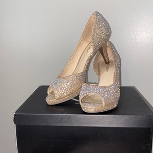 Gold Diamond Covered Prom Heel